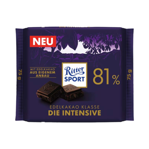 742549 Ritter Sport Edelkakao ­Klasse Die Intensive 81 Prozent, 75g